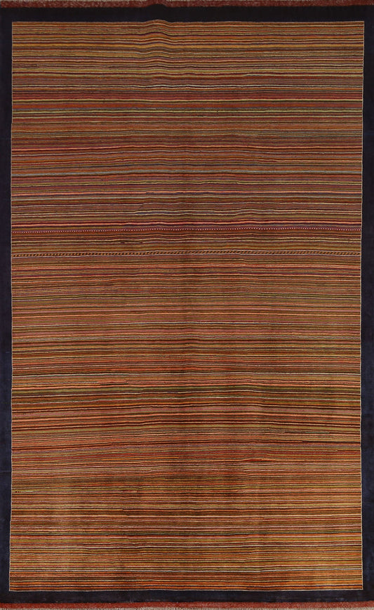 Striped Gabbeh Kashkoli Modern Area Rug 6x8