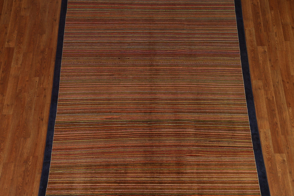 Striped Gabbeh Kashkoli Modern Area Rug 6x8