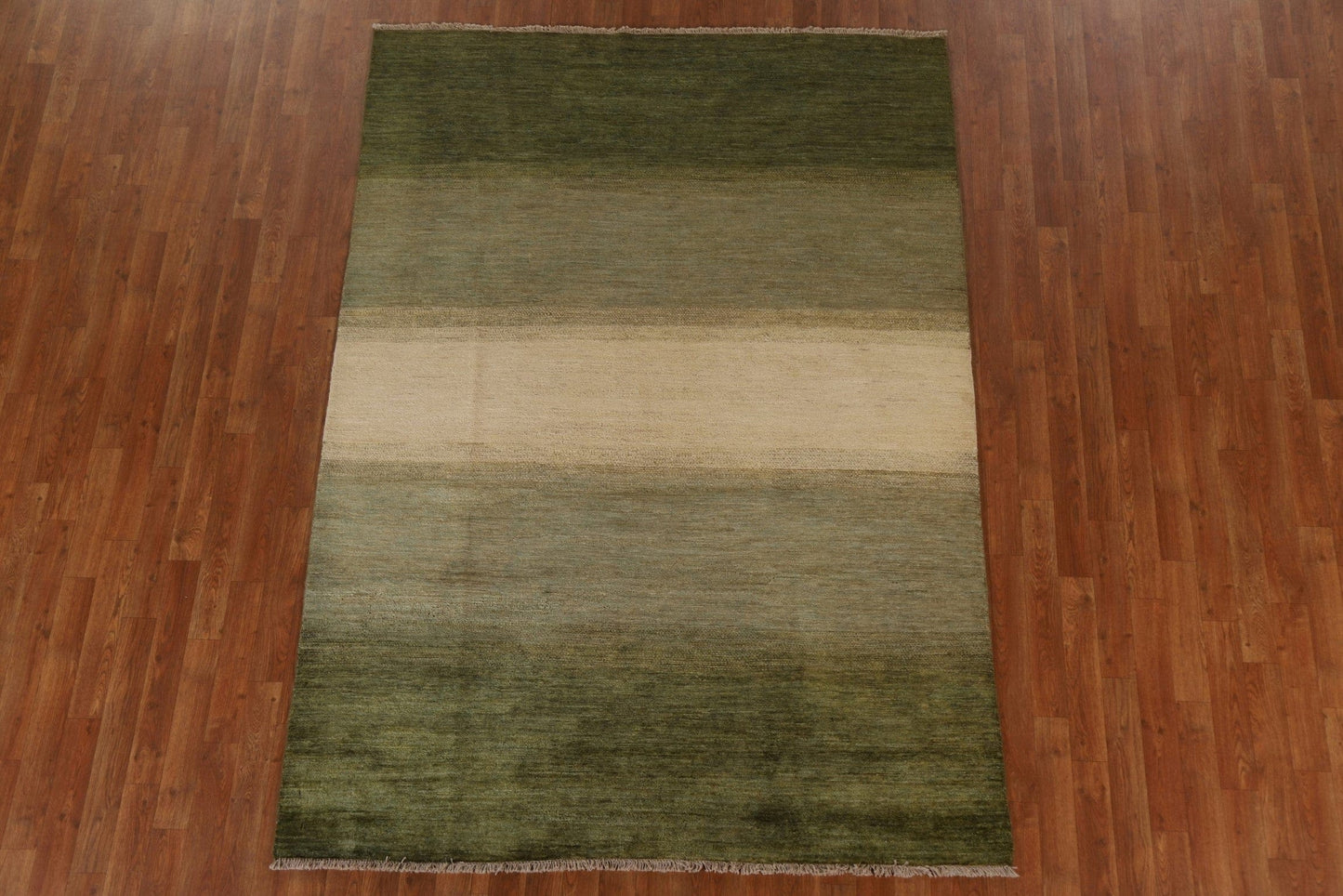 Green Gabbeh Kashkoli Wool Area Rug 6x8