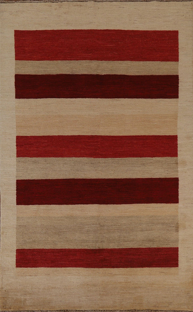 Striped Gabbeh Kashkoli Oriental Area Rug 6x8