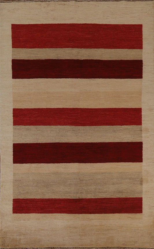 Striped Gabbeh Kashkoli Oriental Area Rug 6x8