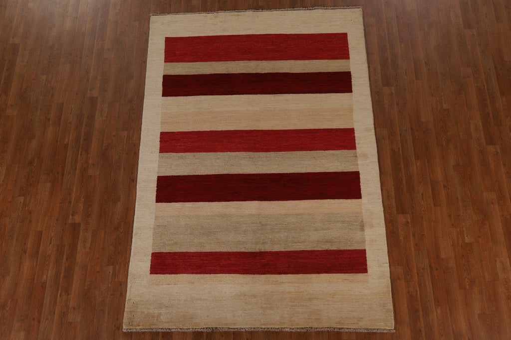 Striped Gabbeh Kashkoli Oriental Area Rug 6x8