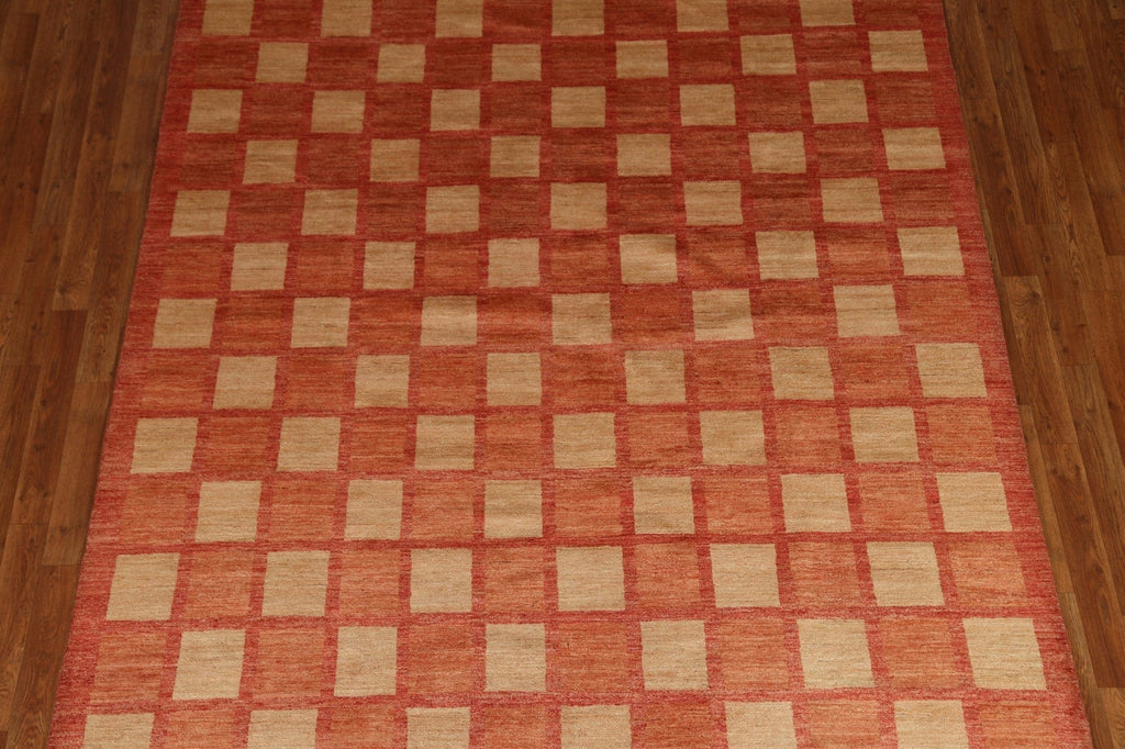 Checkered Gabbeh Kashkoli Modern Area Rug 7x10