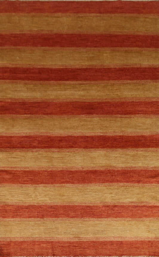 Striped Gabbeh Kashkoli Oriental Area Rug 6x9