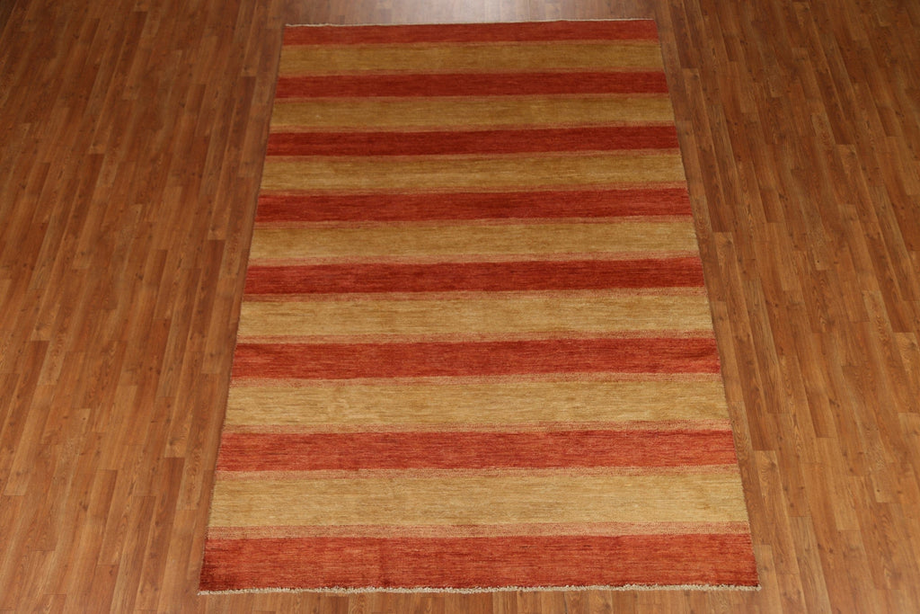 Striped Gabbeh Kashkoli Oriental Area Rug 6x9