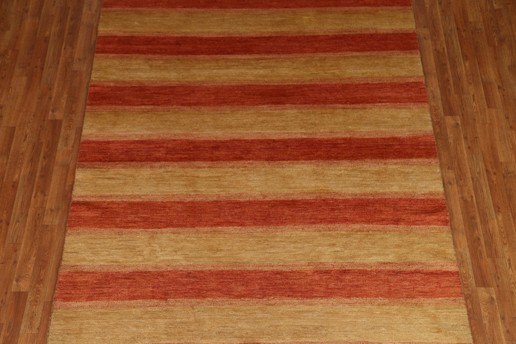 Striped Gabbeh Kashkoli Oriental Area Rug 6x9