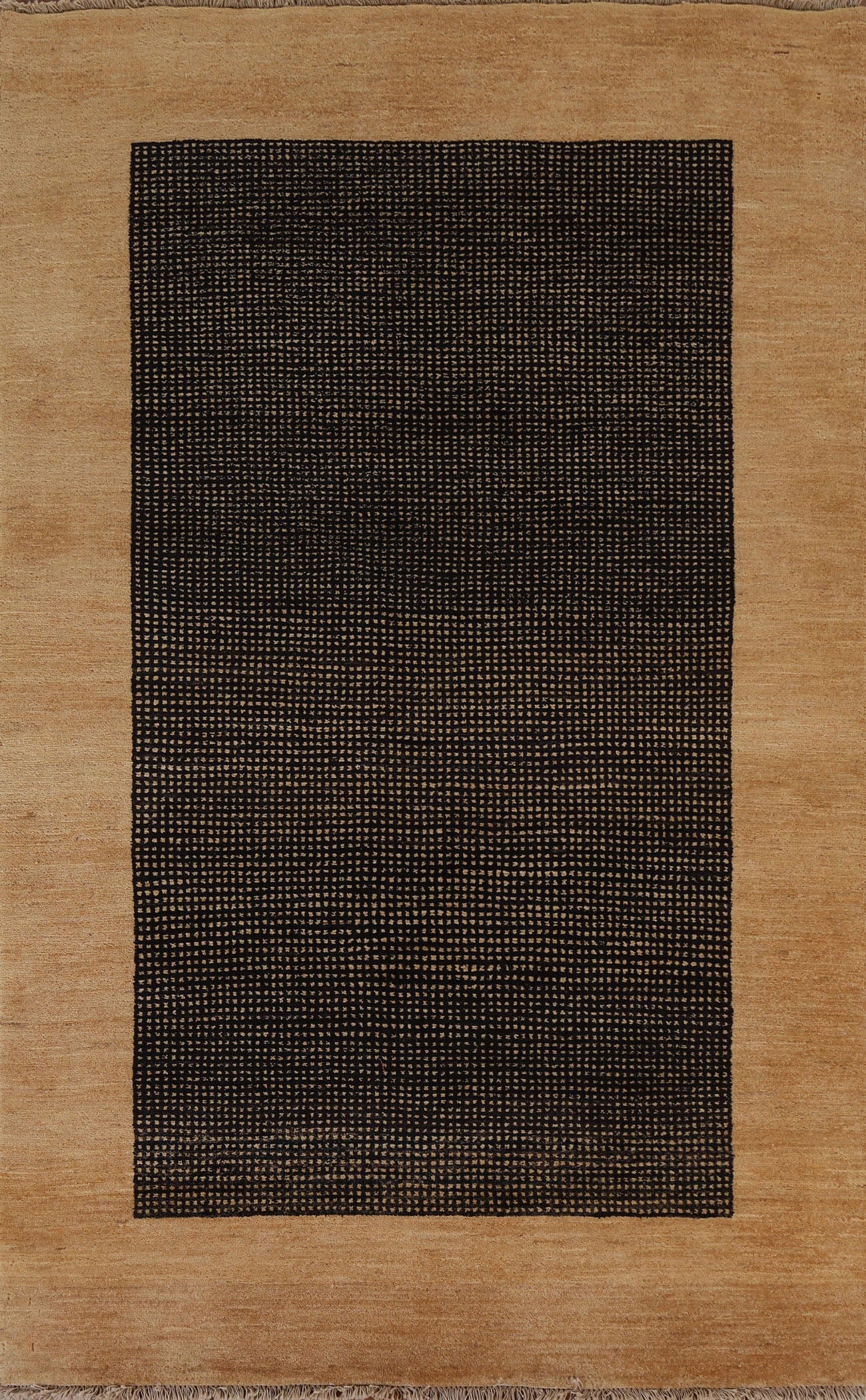 Black Gabbeh Kashkoli Modern Area Rug 5x7