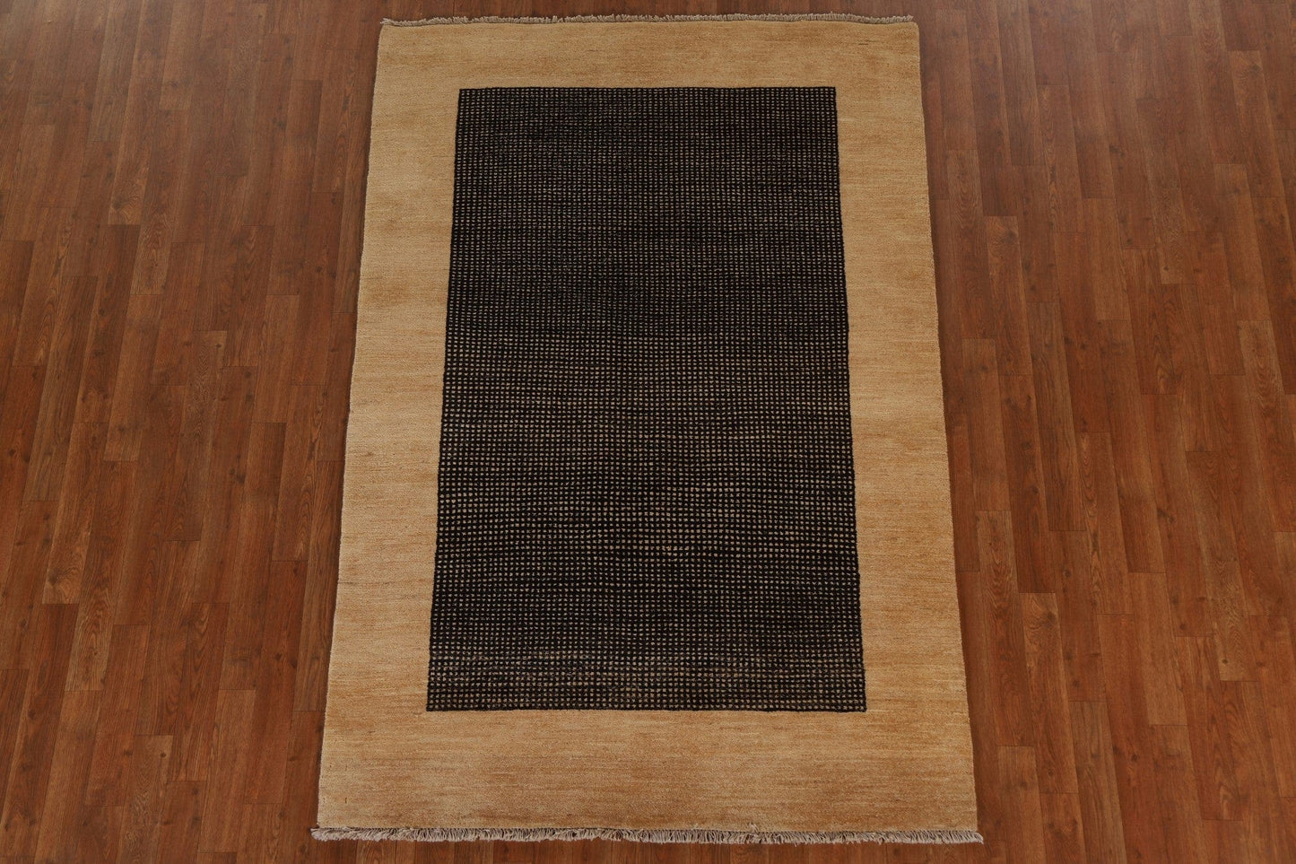 Black Gabbeh Kashkoli Modern Area Rug 5x7