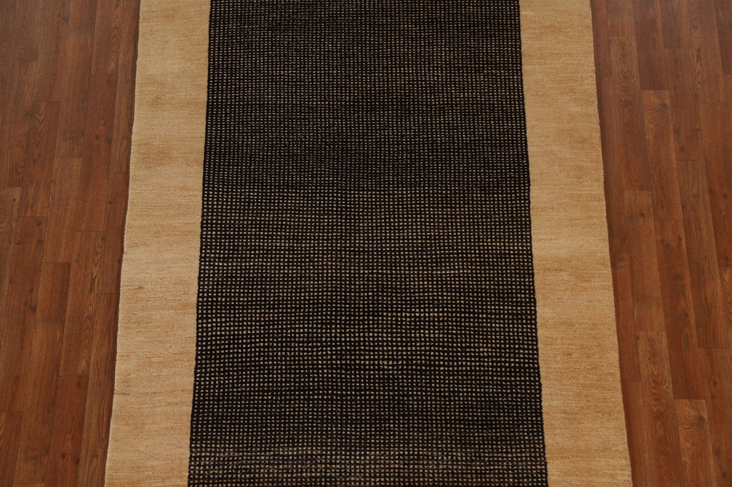 Black Gabbeh Kashkoli Modern Area Rug 5x7