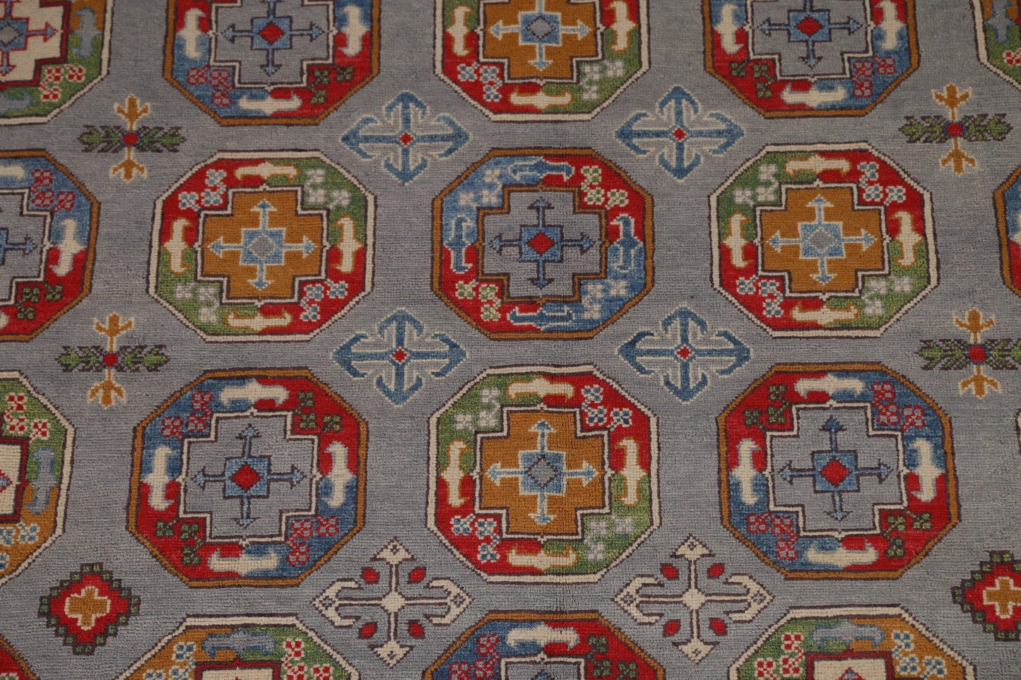 Geometric Kazak Vegetable Dye Area Rug 8x10