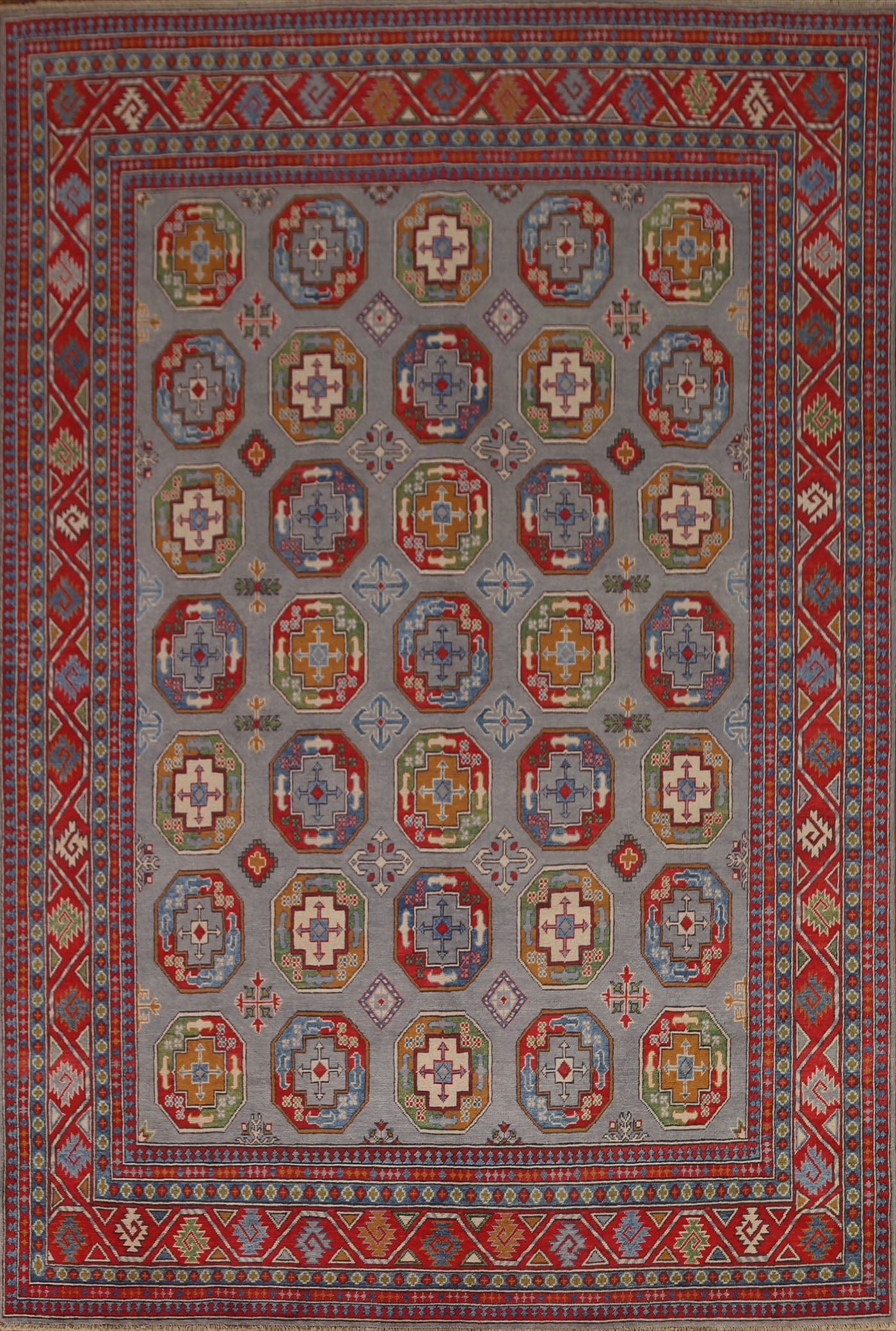 Geometric Kazak Vegetable Dye Area Rug 8x10