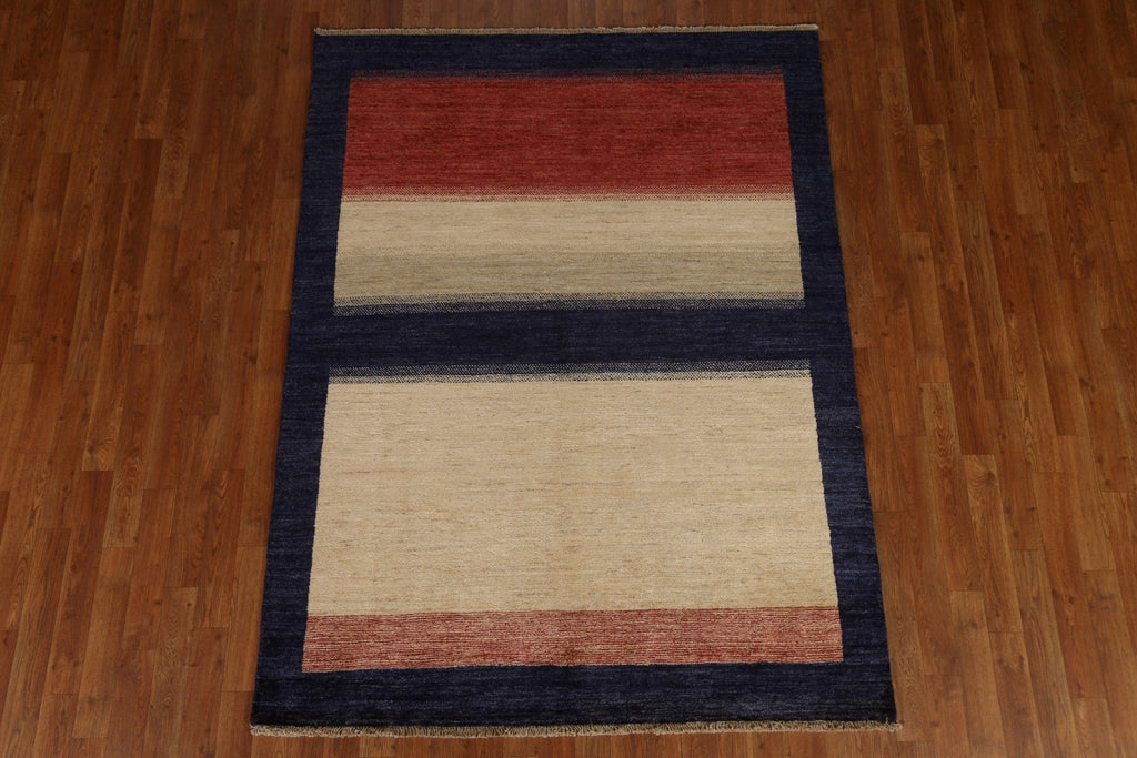 Contemporary Gabbeh Kashkoli Oriental Area Rug 5x7