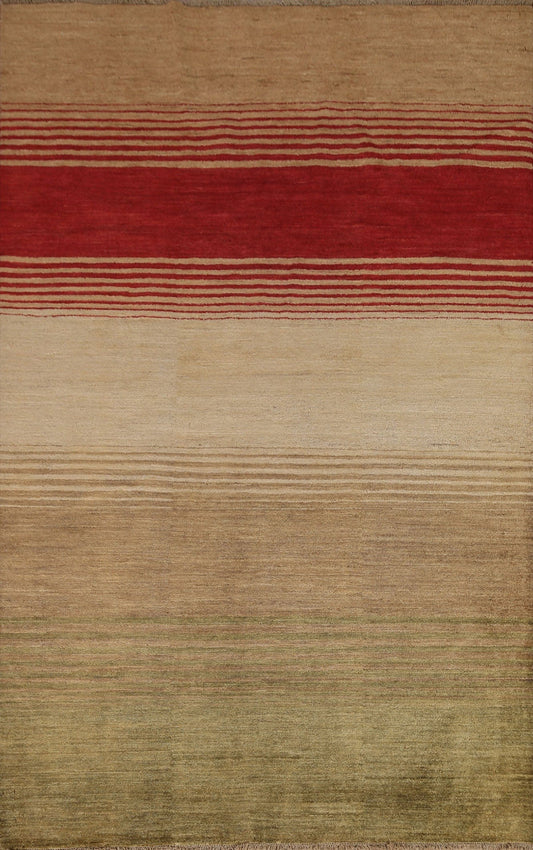 Striped Gabbeh Kashkoli Modern Area Rug 6x8