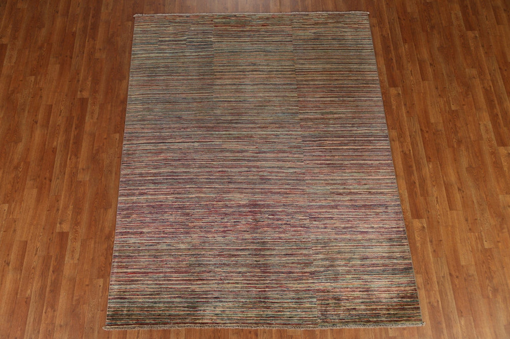 Striped Gabbeh Kashkoli Oriental Area Rug 6x8