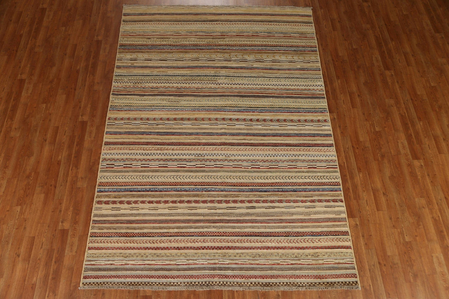 All-Over Striped Gabbeh Area Rug 7x10