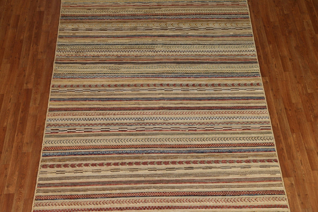 All-Over Striped Gabbeh Area Rug 7x10