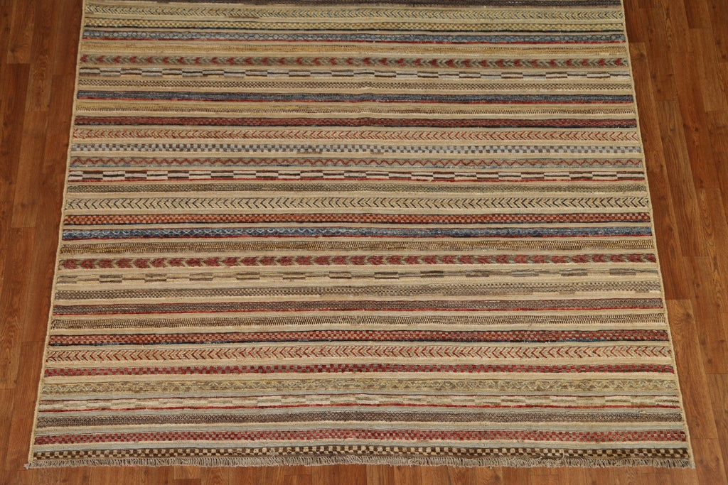 All-Over Striped Gabbeh Area Rug 7x10