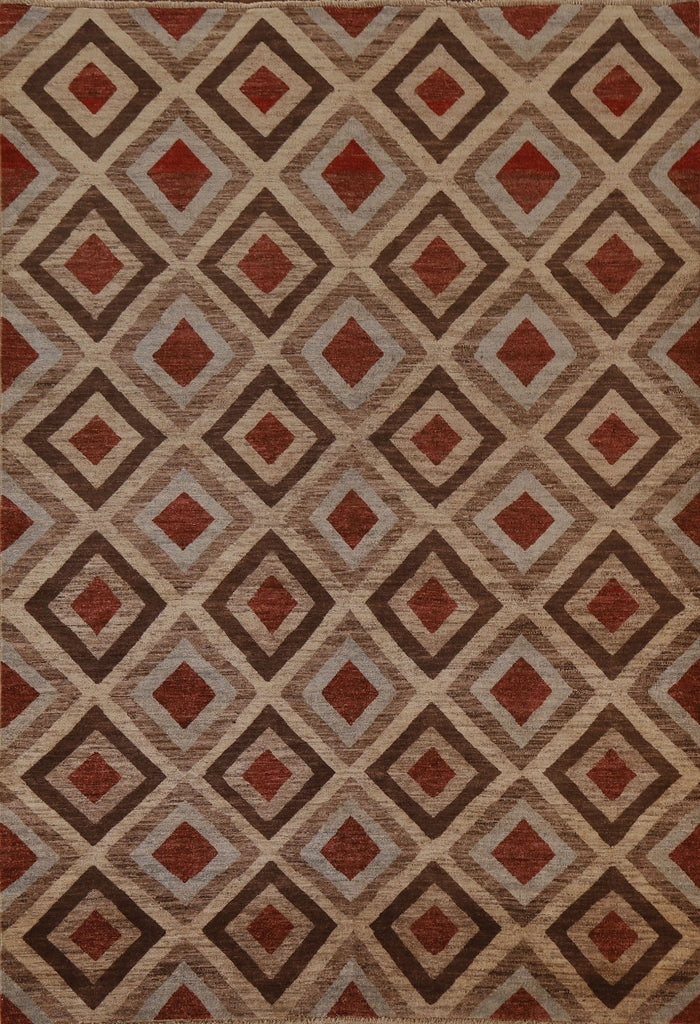 Geometric Gabbeh Kashkoli Wool Area Rug 7x9