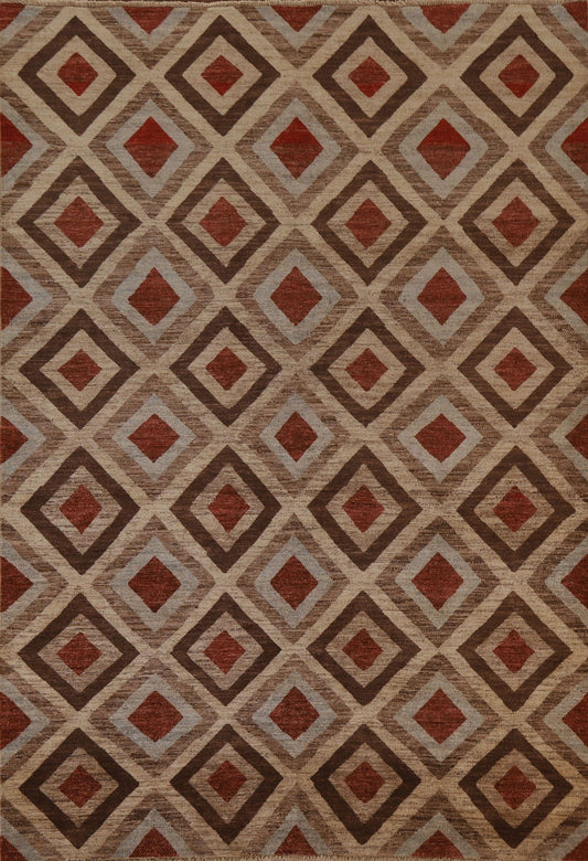 Geometric Gabbeh Kashkoli Wool Area Rug 7x9