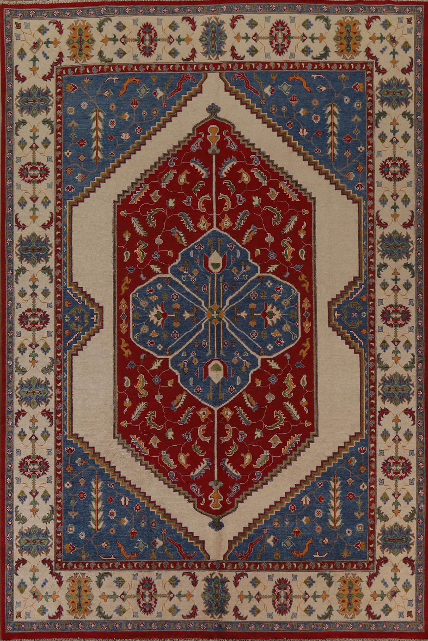 Vegetable Dye Kazak Oriental Area Rug 9x12