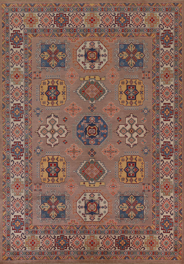 Geometric Kazak Vegetable Dye Area Rug 8x10