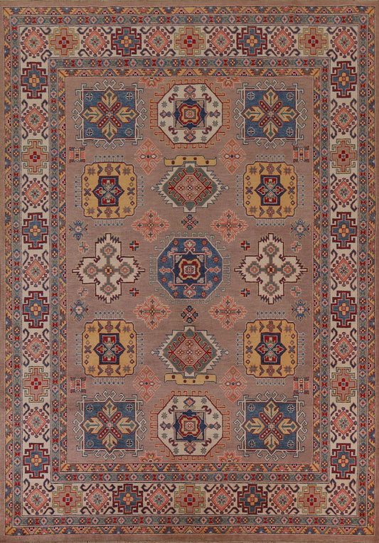 Geometric Kazak Vegetable Dye Area Rug 8x10