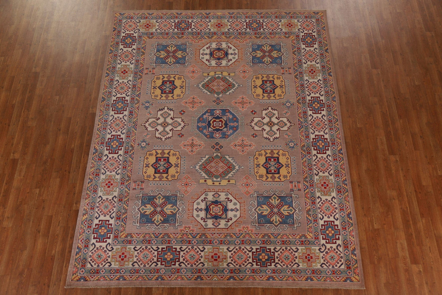 Geometric Kazak Vegetable Dye Area Rug 8x10