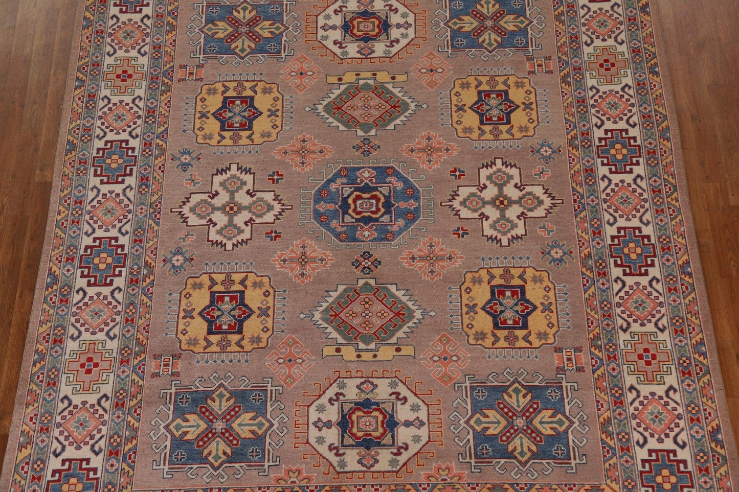 Geometric Kazak Vegetable Dye Area Rug 8x10