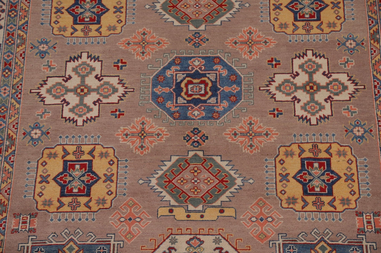 Geometric Kazak Vegetable Dye Area Rug 8x10