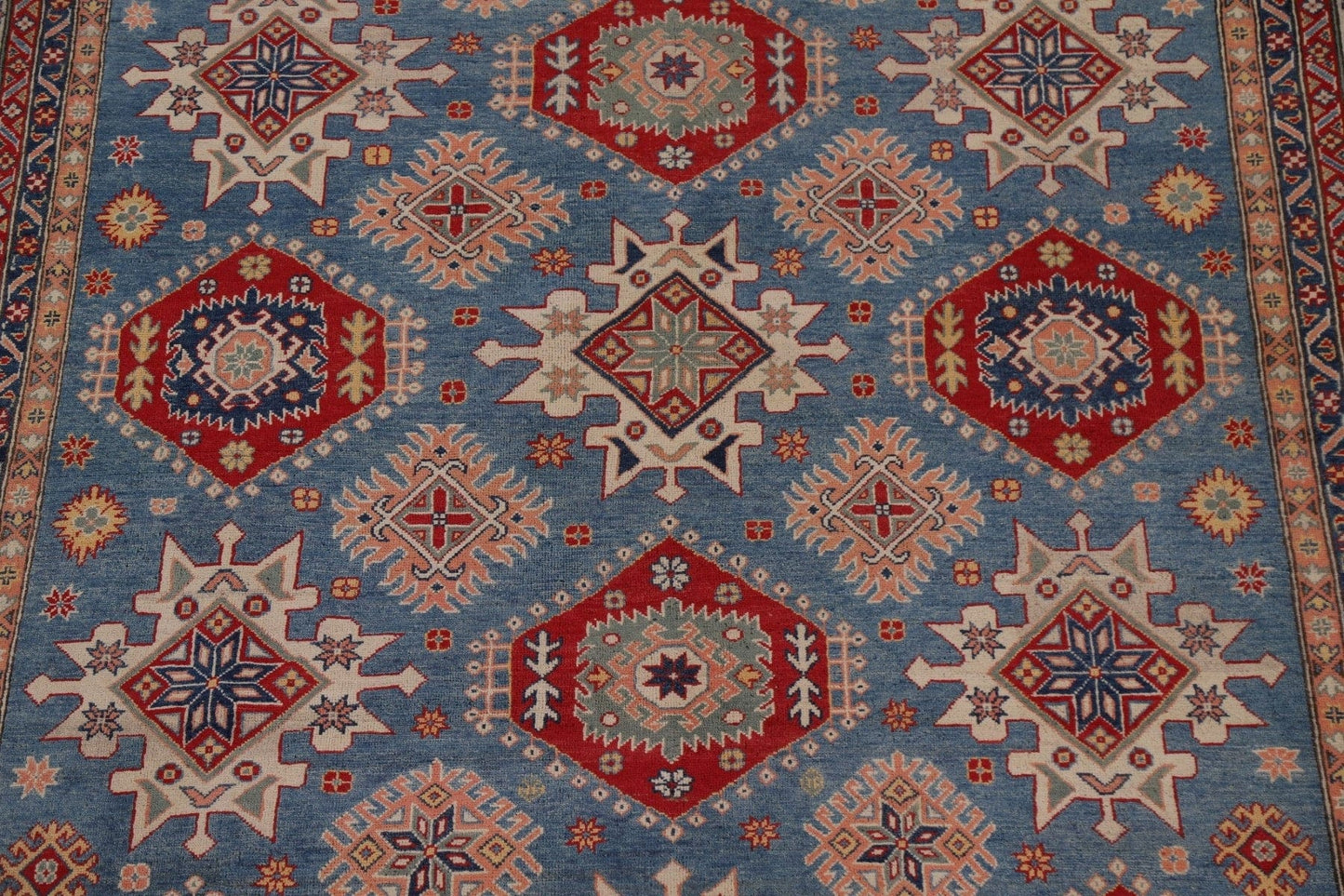 Vegetable Dye Kazak Light Blue Area Rug 9x12