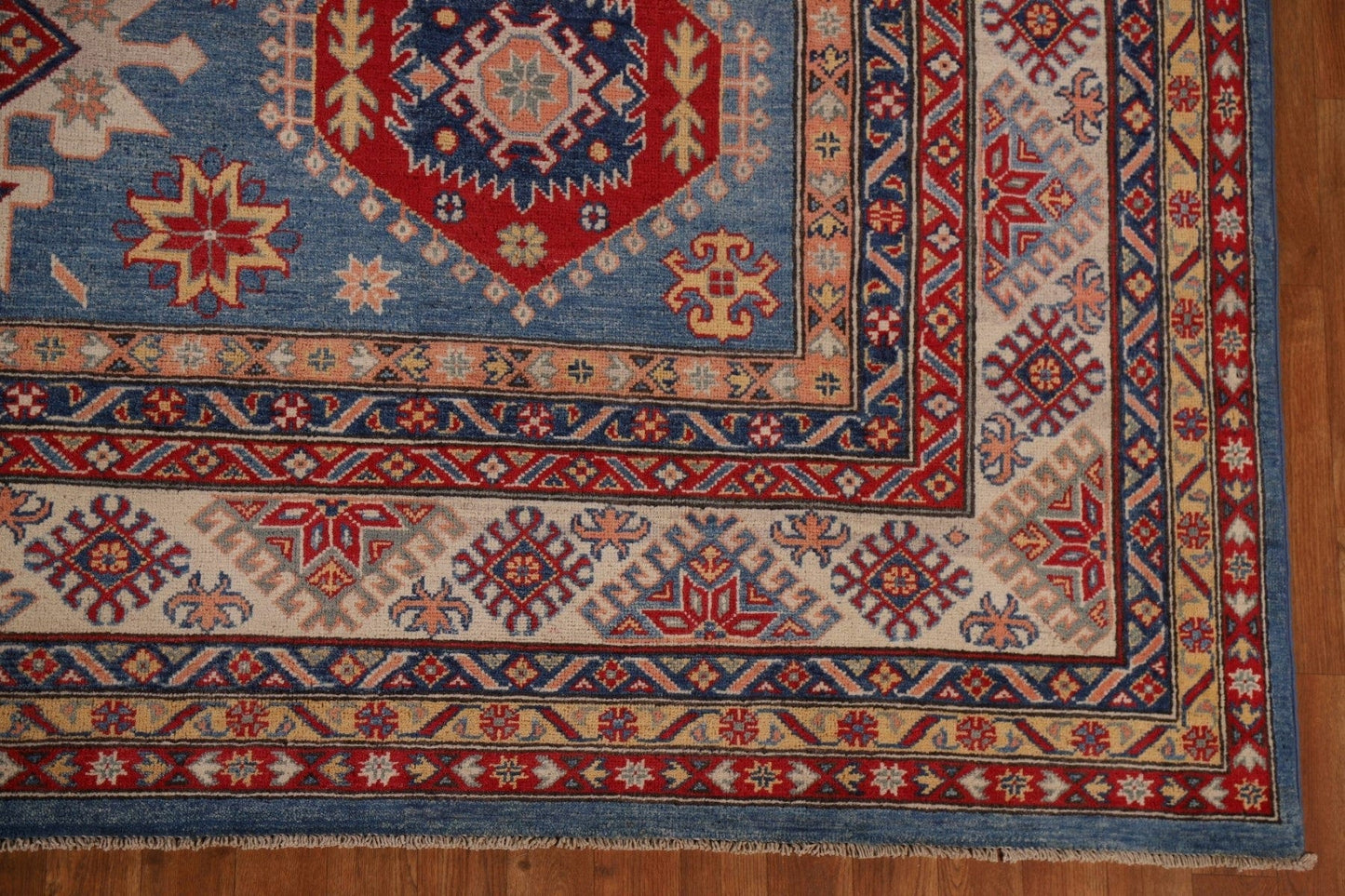 Vegetable Dye Kazak Light Blue Area Rug 9x12