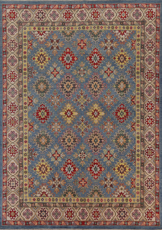 Light Blue Kazak Vegetable Dye Area Rug 8x10