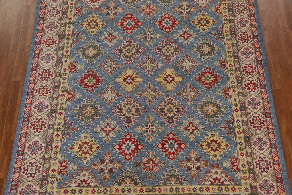 Light Blue Kazak Vegetable Dye Area Rug 8x10