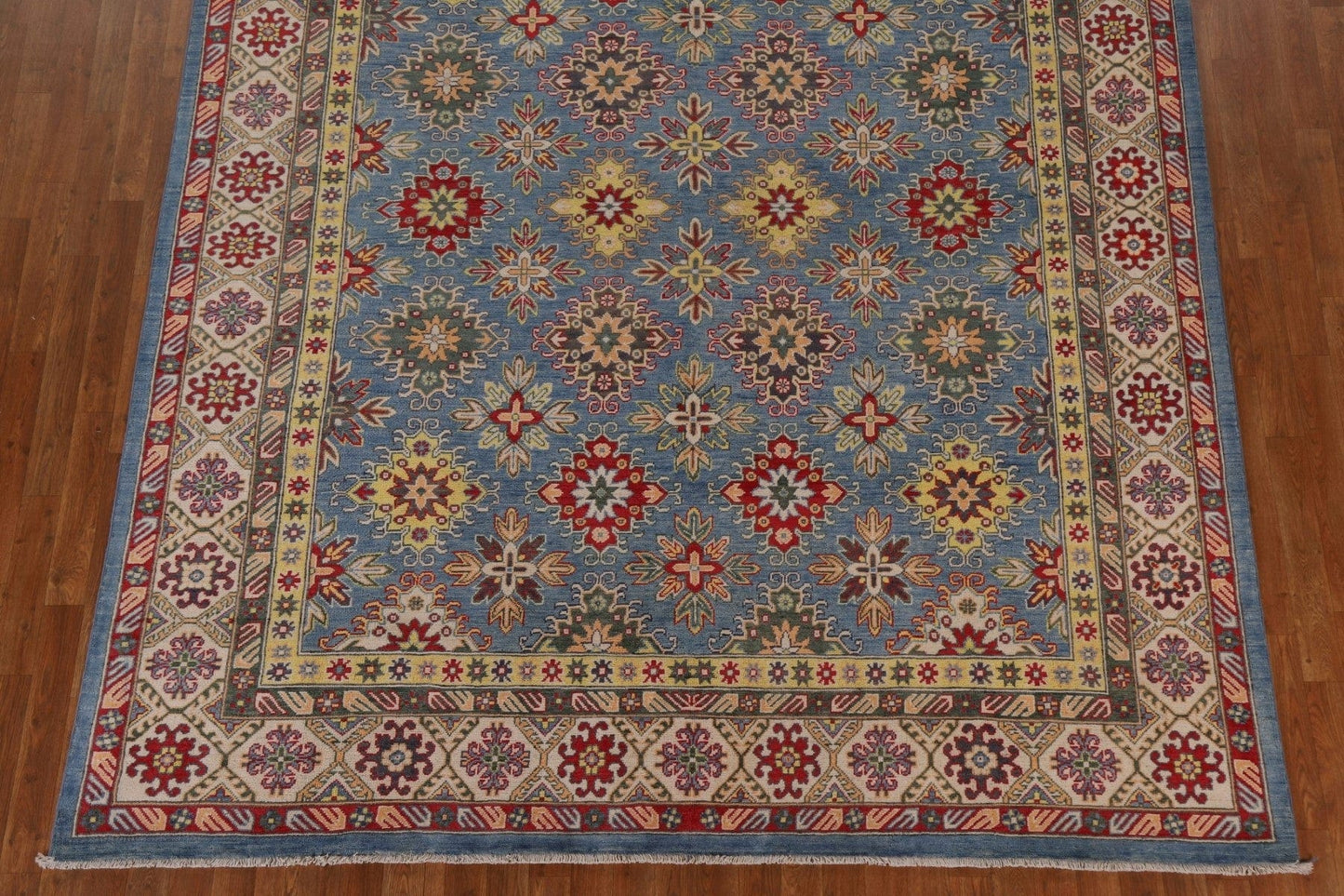 Light Blue Kazak Vegetable Dye Area Rug 8x10