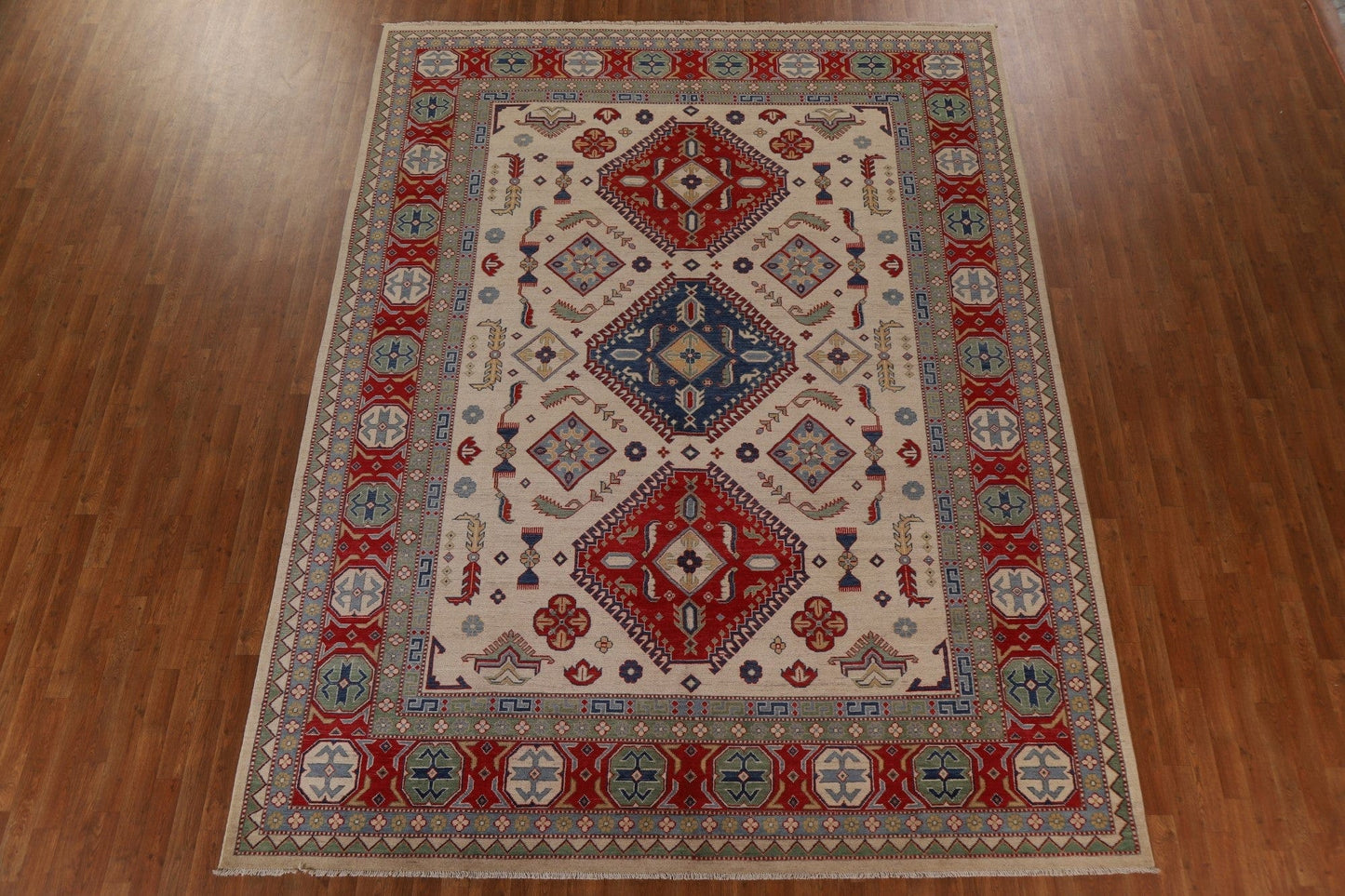 Geometric Kazak Vegetable Dye Area Rug 9x12