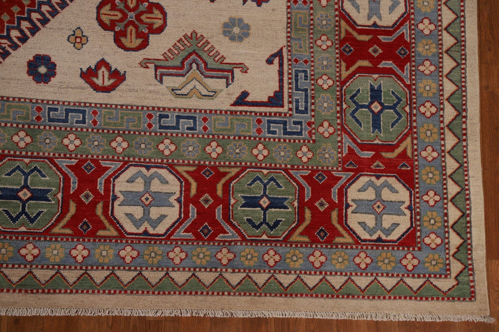 Geometric Kazak Vegetable Dye Area Rug 9x12