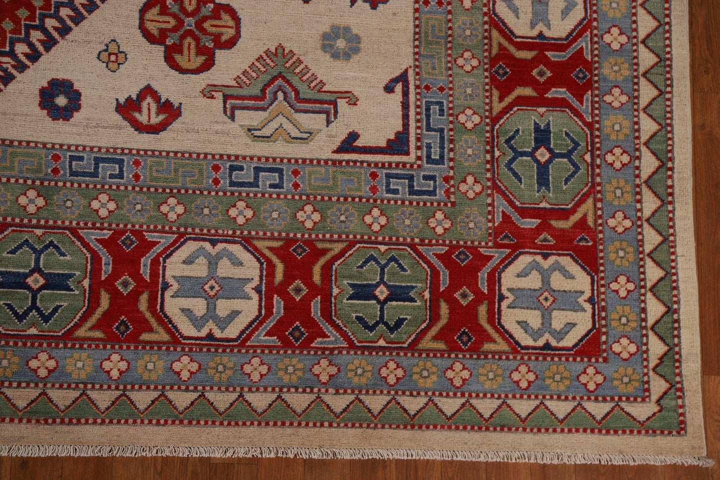 Geometric Kazak Vegetable Dye Area Rug 9x12