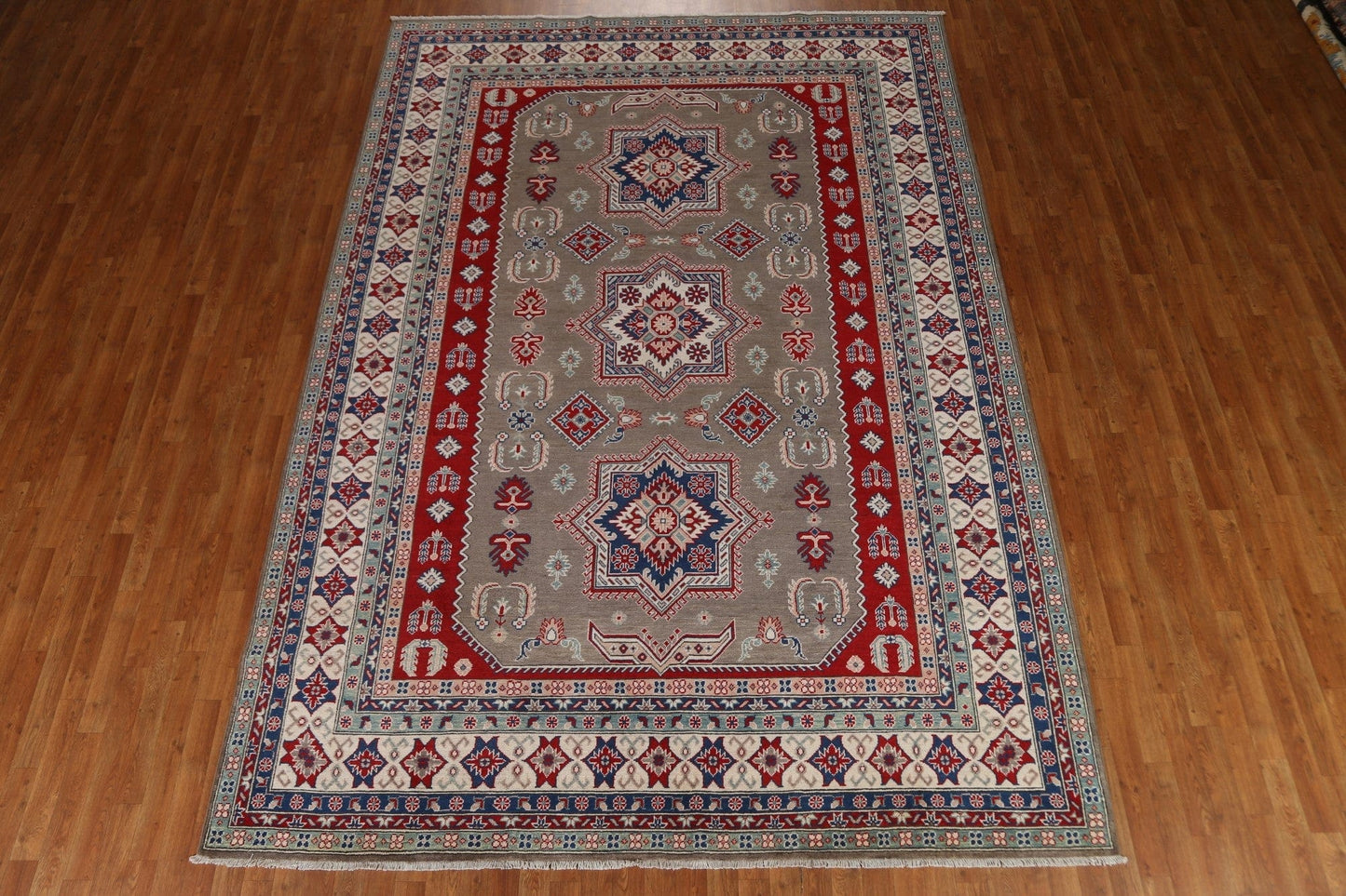 Geometric Kazak Vegetable Dye Area Rug 8x12