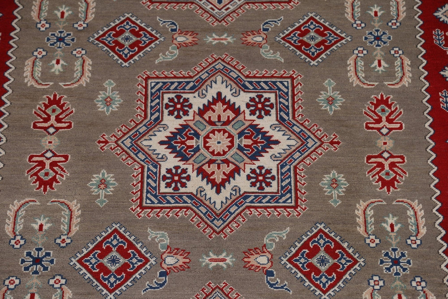 Geometric Kazak Vegetable Dye Area Rug 8x12