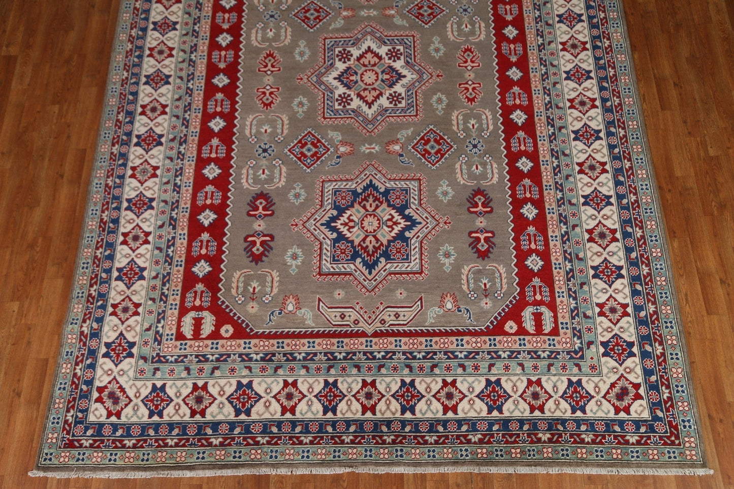 Geometric Kazak Vegetable Dye Area Rug 8x12