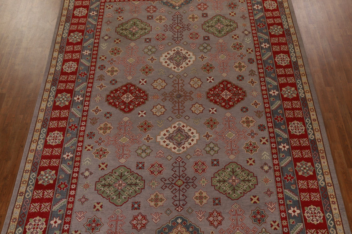 Geometric Kazak Vegetable Dye Large Area Rug 10x14