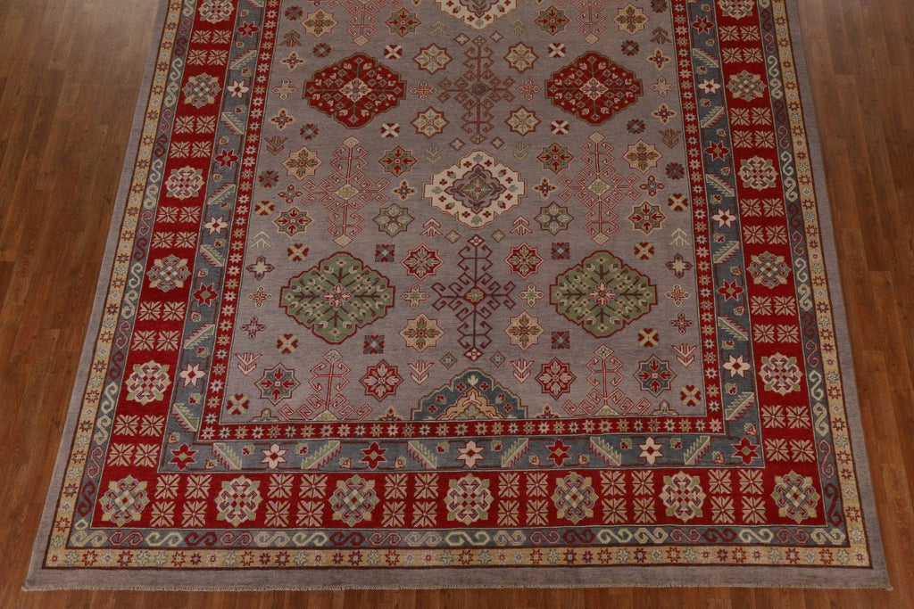 Geometric Kazak Vegetable Dye Large Area Rug 10x14