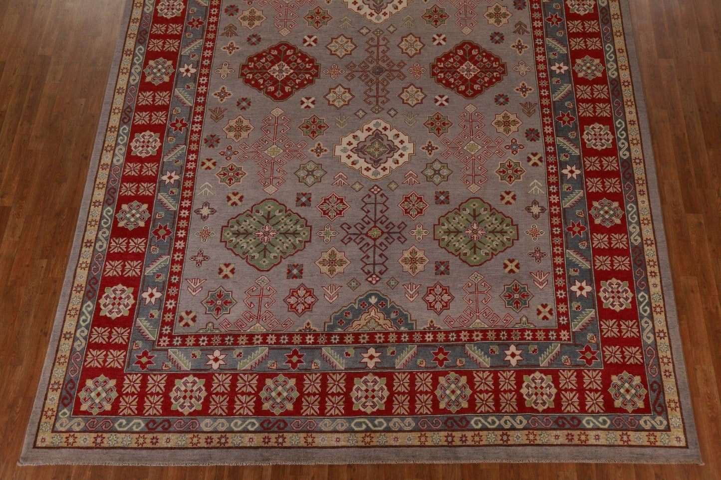 Geometric Kazak Vegetable Dye Large Area Rug 10x14