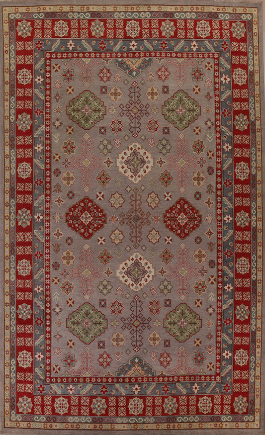 Geometric Kazak Vegetable Dye Large Area Rug 10x14