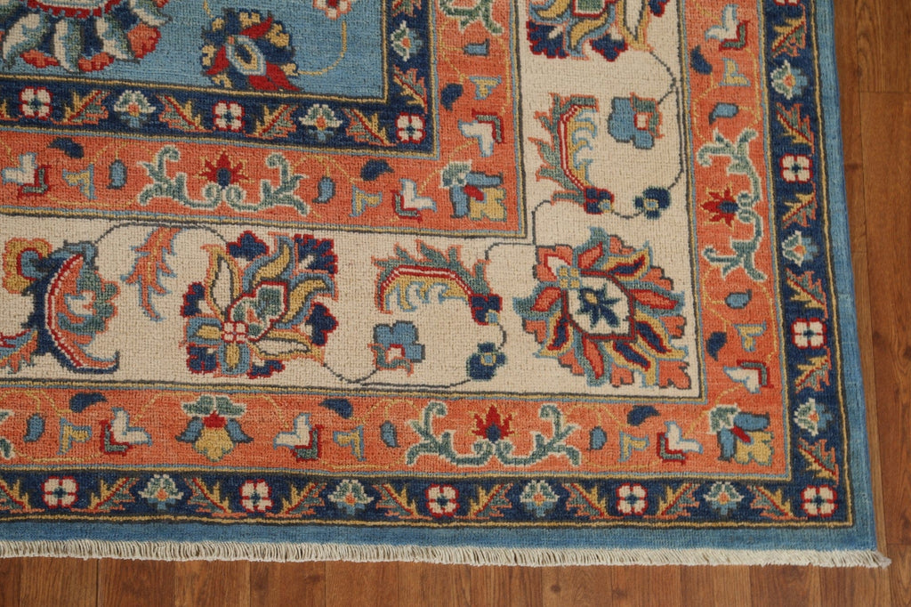 Light Blue Kazak Vegetable Dye Area Rug 8x10