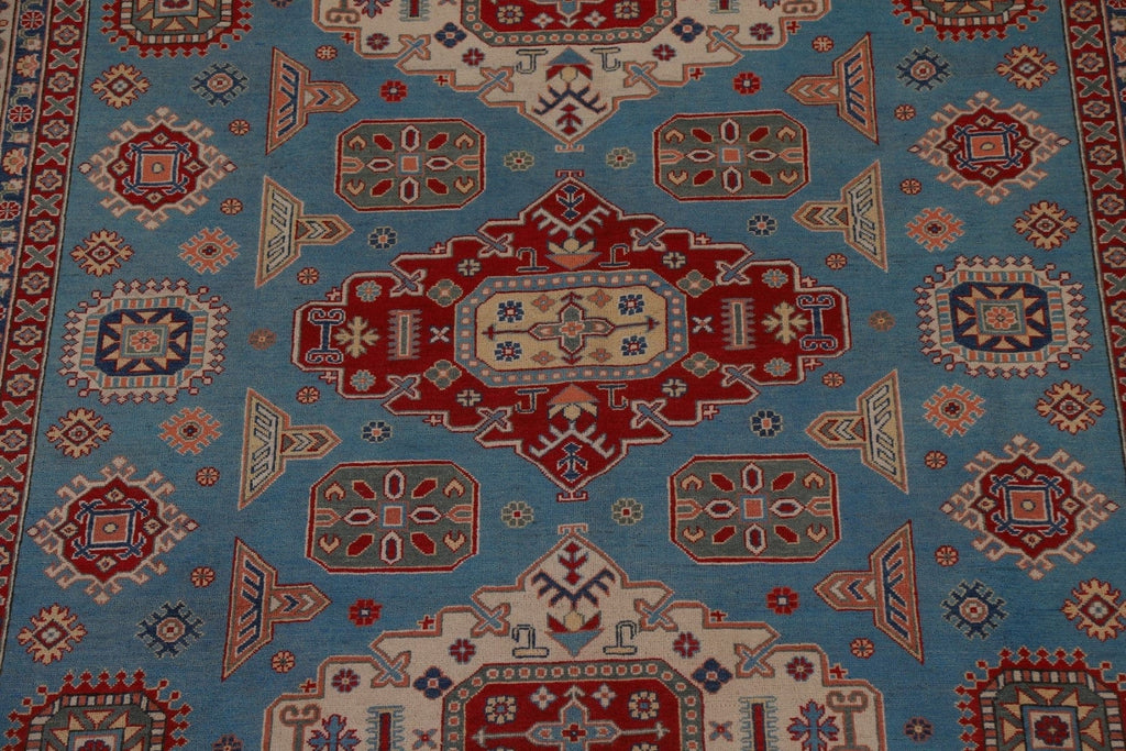 Light Blue Kazak Vegetable Dye Area Rug 9x12