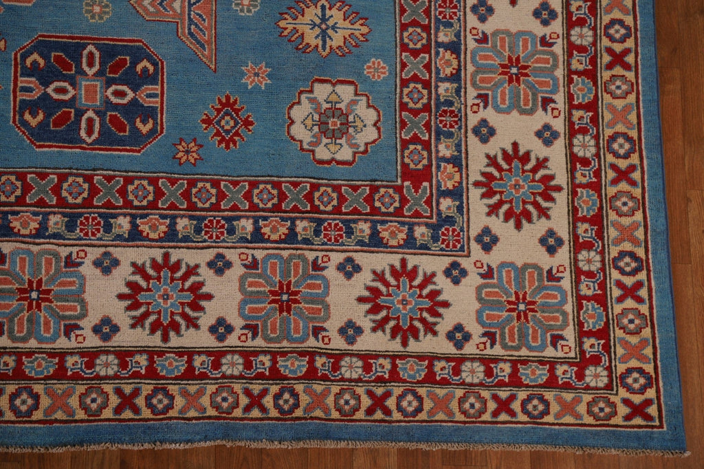 Light Blue Kazak Vegetable Dye Area Rug 9x12