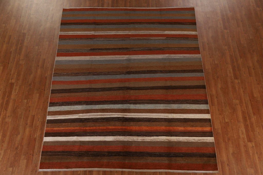 Striped Gabbehh Kashkoli Wool Area Rug 8x10