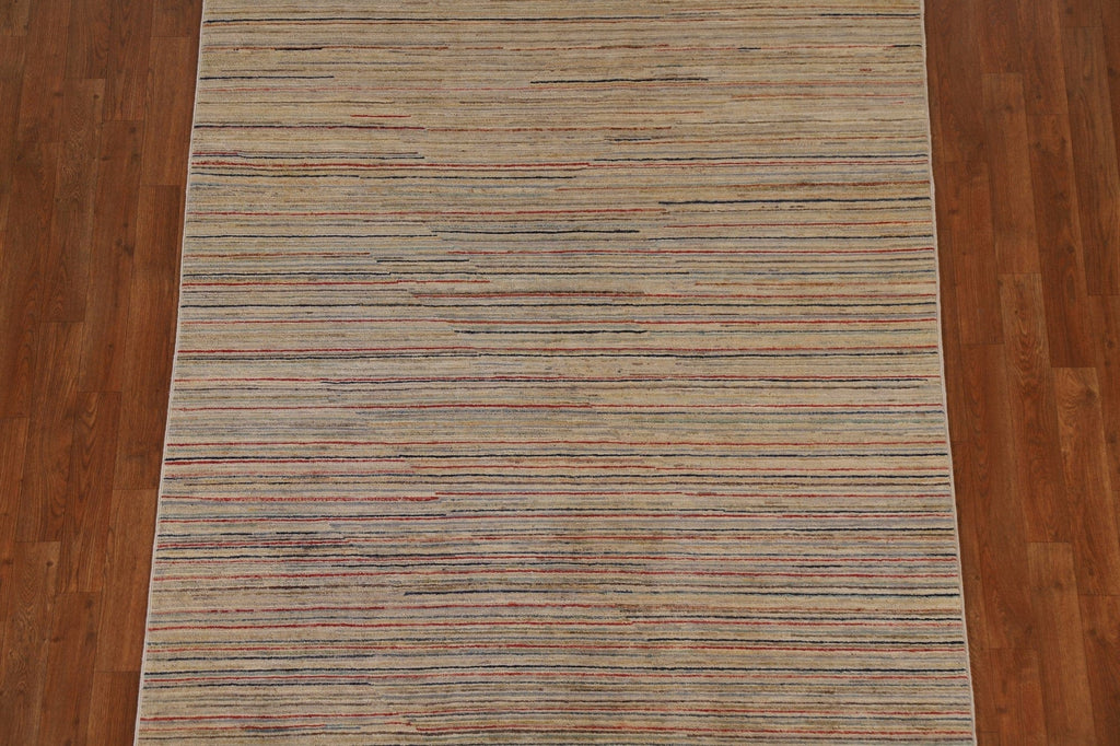 Striped Gabbeh Kashkoli Wool Area Rug 5x7