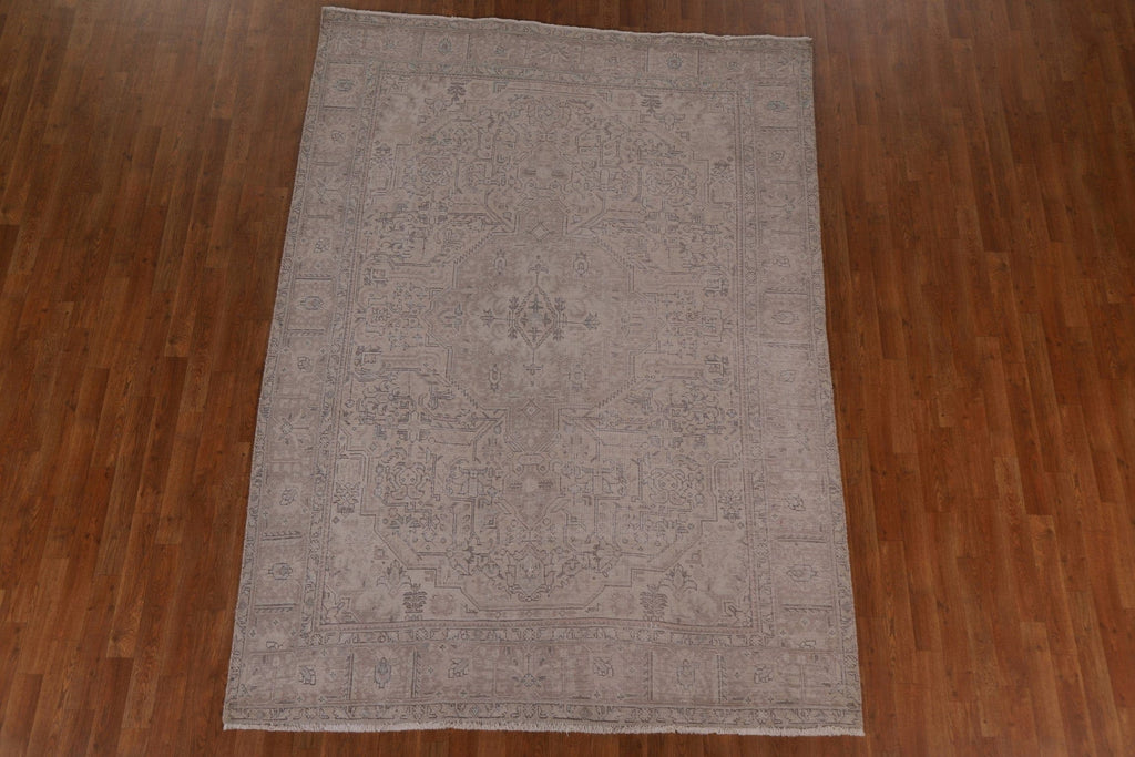 Vintage Distressed Tabriz Persian Area Rug 6x9